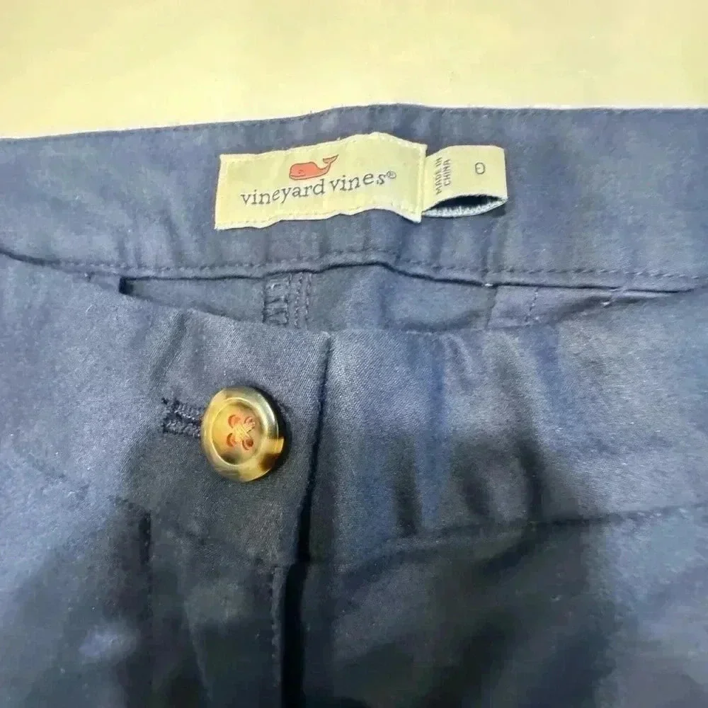 Vineyard vines women’s navy chino pants pockets in front & back size 0